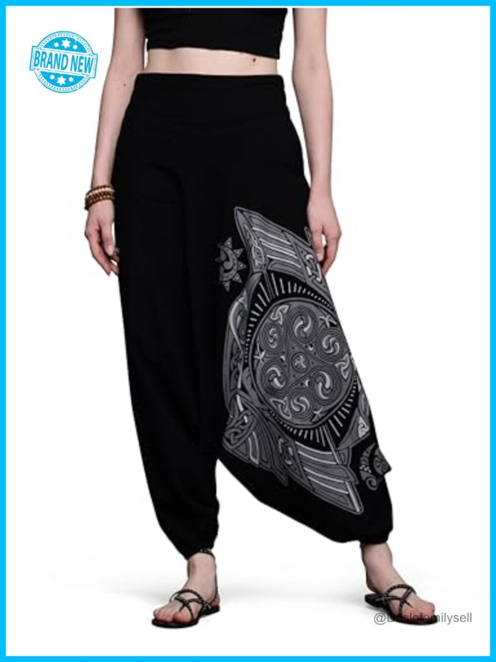 100% Cotton Boho Harem Pants Low Crotch Yoga Lounge Unisex